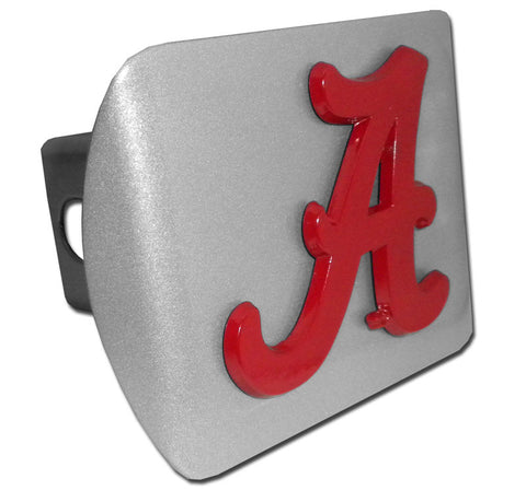 Alabama (Crimson “A”) ALL METAL Brushed Hitch Cover