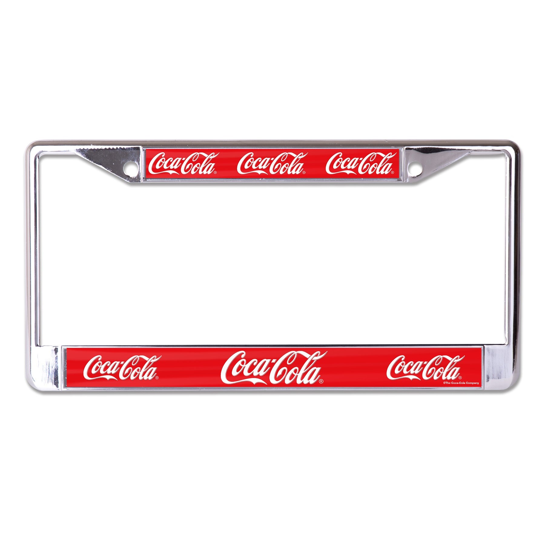 Coca-Cola Multiple Logo Chrome License Plate Frame