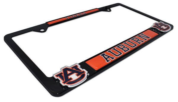 Auburn Tigers Black 3D Metal License Plate Frame