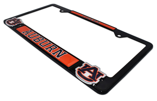 Auburn Tigers Black 3D Metal License Plate Frame