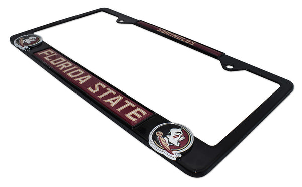 Florida State Seminoles Black Metal 3D License Plate Frame