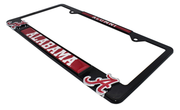 Alabama Alumni Black 3D Metal License Plate Frame