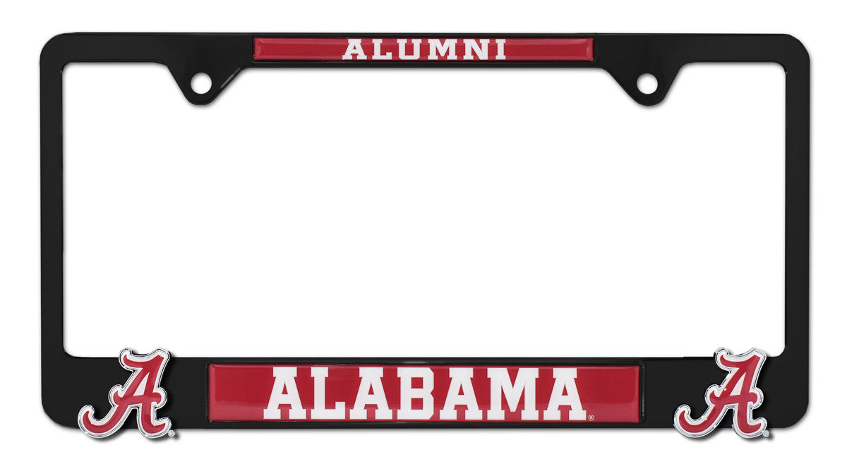 Alabama Alumni Black 3D Metal License Plate Frame