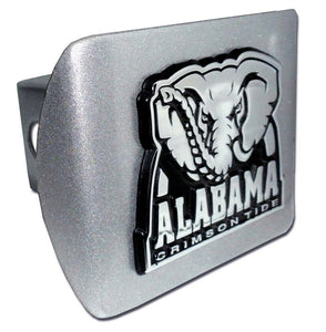 Alabama (Crimson Tide) ALL METAL Brushed Chrome Hitch Cover