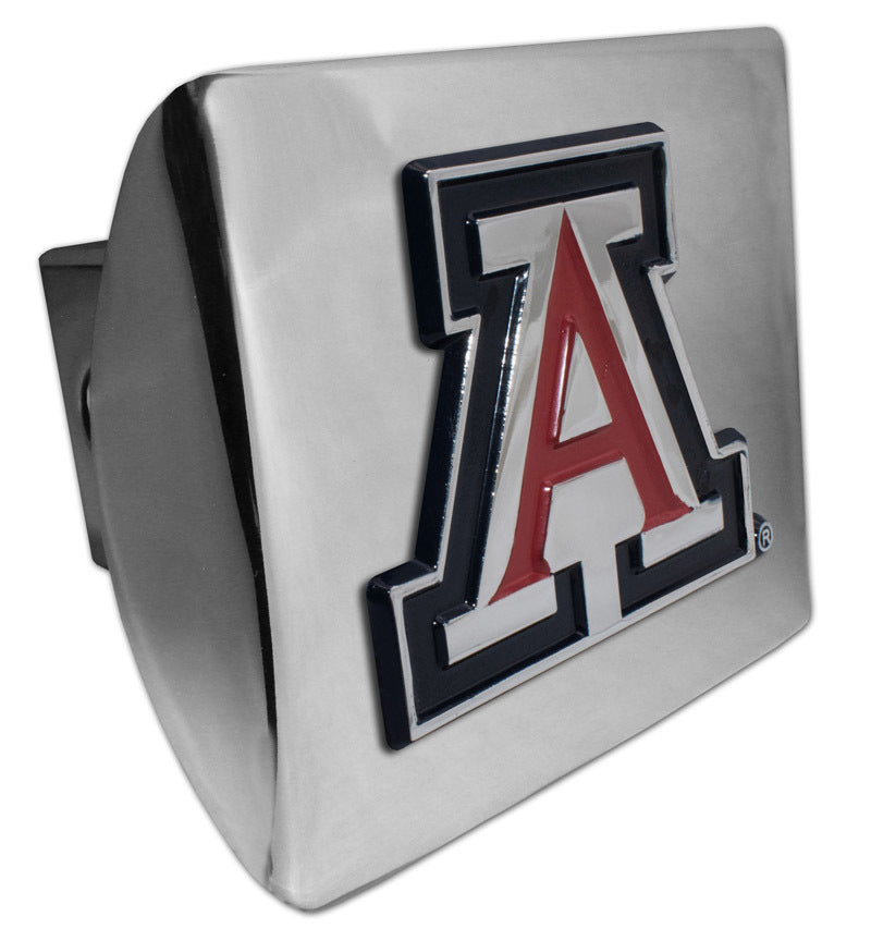 University of Arizona A Red Emblem on Chrome Hitch Cover