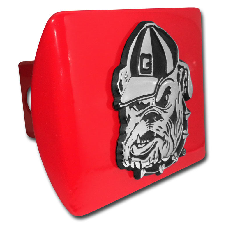 University of Georgia Bulldog Red Metal Hitch Cover