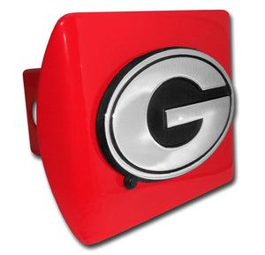 University of Georgia Red Metal Hitch Cover