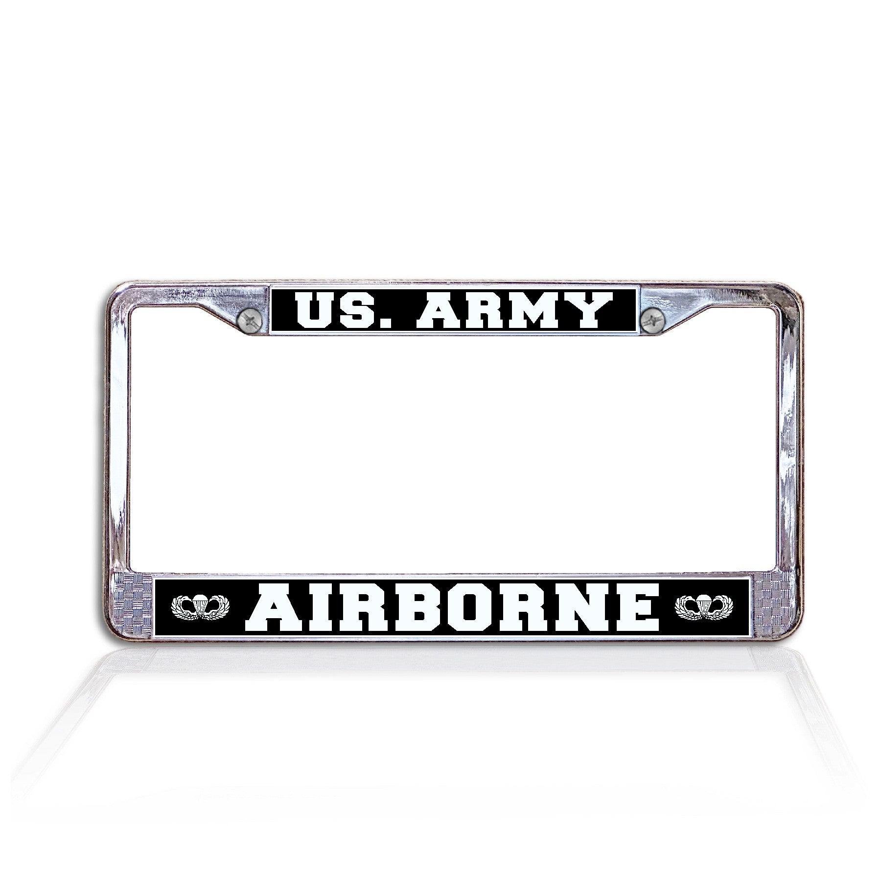 U.S. Army Airborne Chrome License Plate Frame