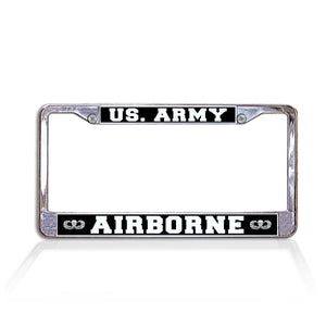 U.S. Army Airborne Chrome License Plate Frame