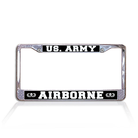 U.S. Army Airborne Chrome License Plate Frame