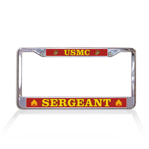 USMC Sergeant Chrome License Plate Frame