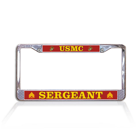 USMC Sergeant Chrome License Plate Frame