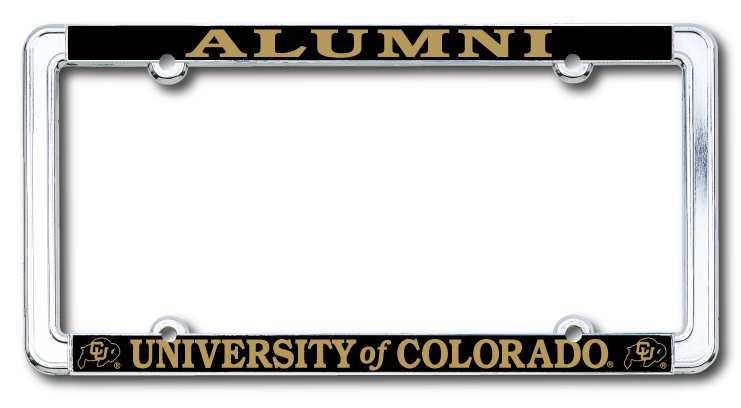 University of Colorado Boulder Alumni Thin Rim Chrome License Plate Frame
