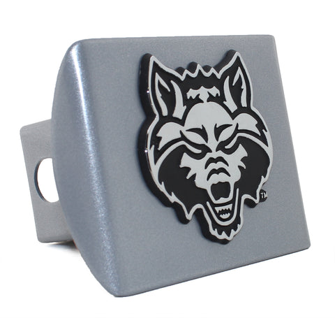 Arkansas State Metallic Silver Hitch Cover