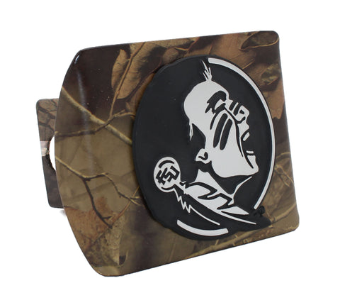 Florida State Seminole Emblem on Camo Hitch Cover