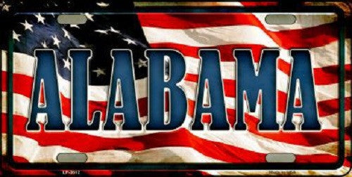 Alabama Metal Novelty License Plate