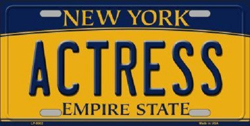 Actress New York Background Novelty Metal License Plate