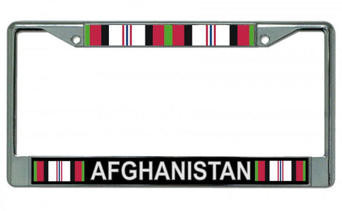 Afghanistan Veteran Chrome License Plate Frame