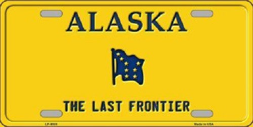 Alaska Background Metal Novelty License Plate