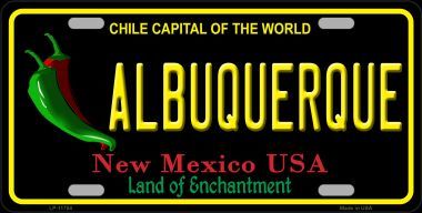 Albuquerque New Mexico Black Novelty State License Plate