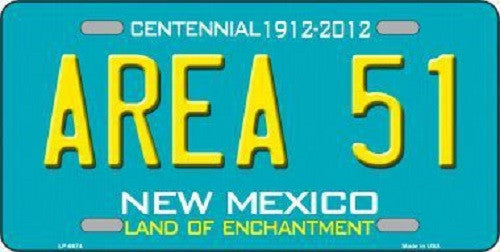 Area 51 New Mexico Novelty Metal License Plate