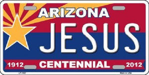 Arizona Centennial Jesus Metal Novelty License Plate