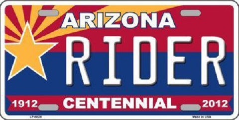 Arizona Centennial Rider Novelty Metal License Plate