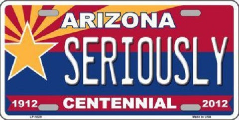 Arizona Centennial Seriously Metal Novelty License Plate