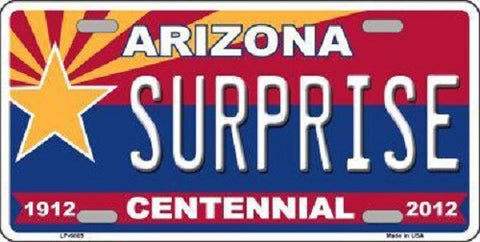 Arizona Centennial Surprise Novelty Metal License Plate