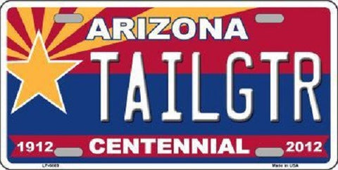 Arizona Centennial Tailgtr Novelty Metal License Plate