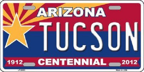 Arizona Centennial Tucson Novelty Metal License Plate