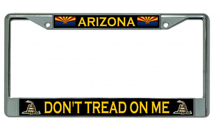Arizona Don't Tread 2nd Amendment Chrome License Plate Frame