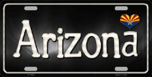 Arizona Flag Script Novelty Metal License Plate