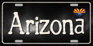 Arizona Flag Script Novelty Metal License Plate