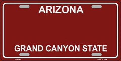 Arizona Red Background Novelty Metal License Plate