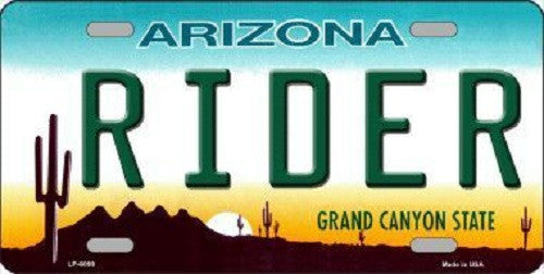 Arizona Rider Novelty Metal License Plate