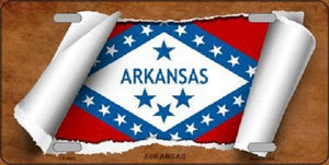 Arkansas Flag Scroll Novelty Metal License Plate