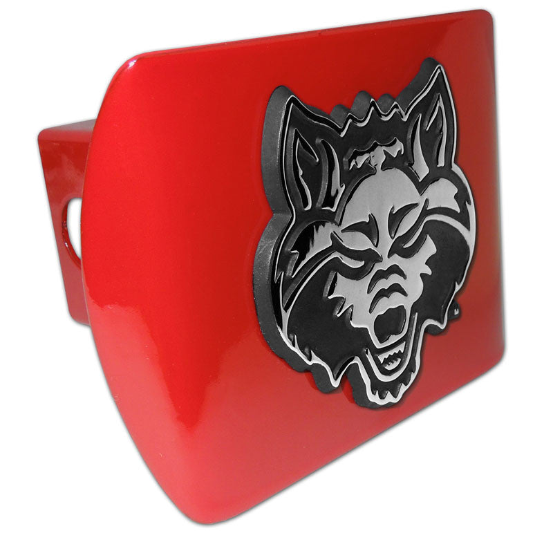 Arkansas State ALL METAL Red Hitch Cover
