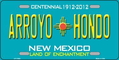 Arroyo Hondo Teal New Mexico Novelty License Plate