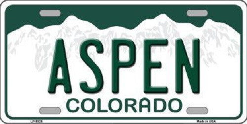 Aspen Colorado Background Novelty Metal License Plate
