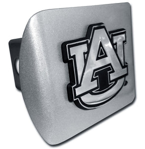 Auburn Emblem on Brushed Metal Hitch Cover