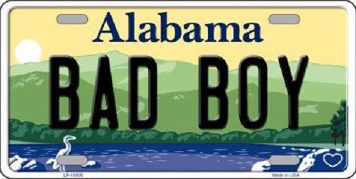 Bad Boy Alabama Background Novelty Metal License Plate