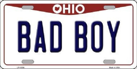 Bad Boy Ohio Background Novelty Metal License Plate