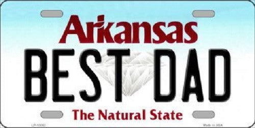 Best Dad Arkansas Background Novelty Metal License Plate