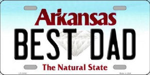 Best Dad Arkansas Background Novelty Metal License Plate