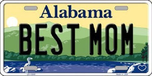 Best Mom Alabama Background Novelty Metal License Plate