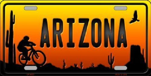 Biker Arizona Scenic Novelty Metal License Plate