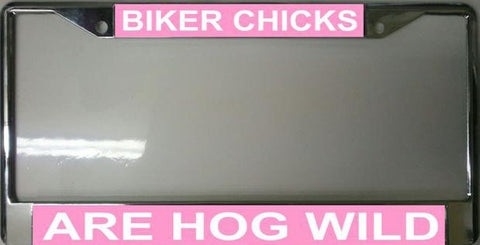 Biker Chicks Pink License Plate Frame