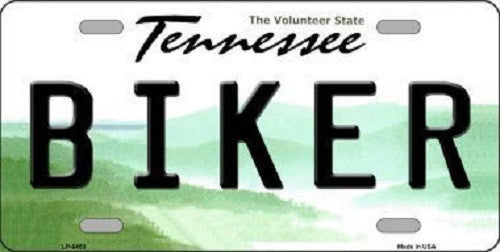 Biker Tennessee Novelty Metal License Plate
