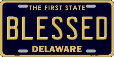 Blessed Delaware Novelty Metal License Plate